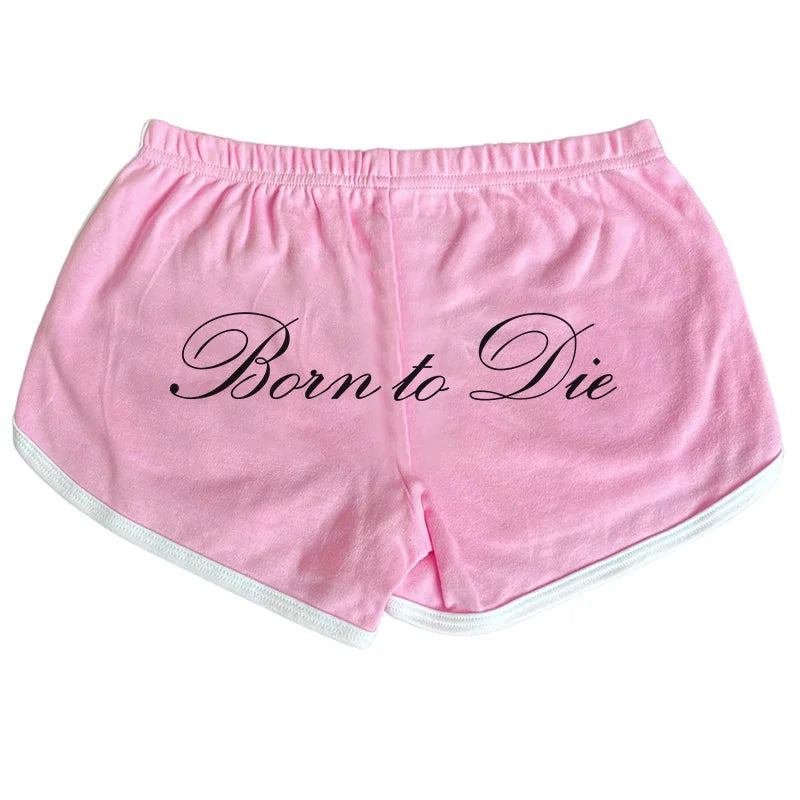Y2K Oversized Letter-Print Shorts