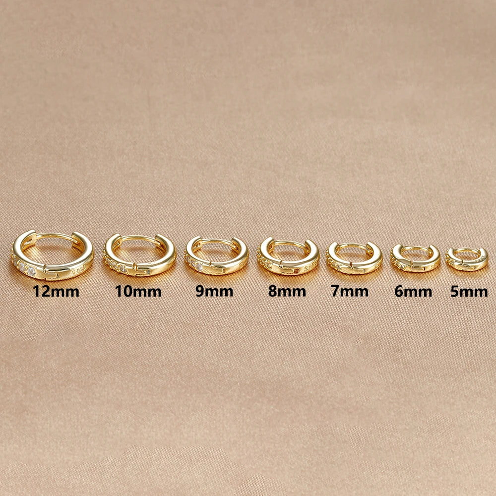 Stainless Steel Zirconia Huggie Hoop Earrings, 1 Pair