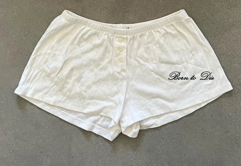 Y2K Oversized Letter-Print Shorts